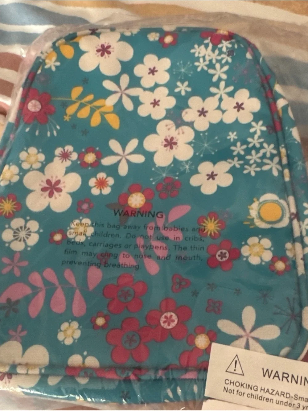 Garnet Hill Kids Floral & Pink Striped Lunchbox